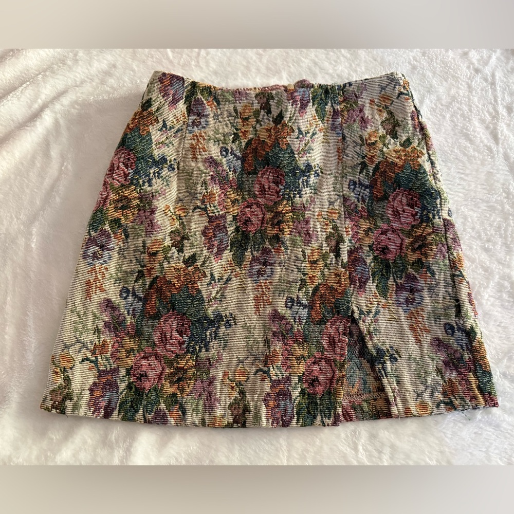 Wild Fable Floral Jacquard Tapestry Cottage Core Short Mini Skirt 00